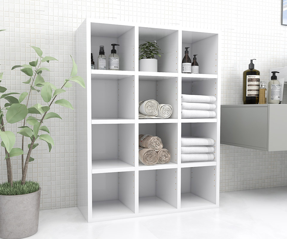 arne（アーネ） 本棚 大容量 ラック 4段 棚 オープンシェルフ 白