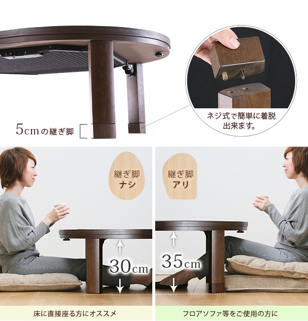 こたつ テーブル 折脚フラットヒーターこたつ エッグ&ビーンズ