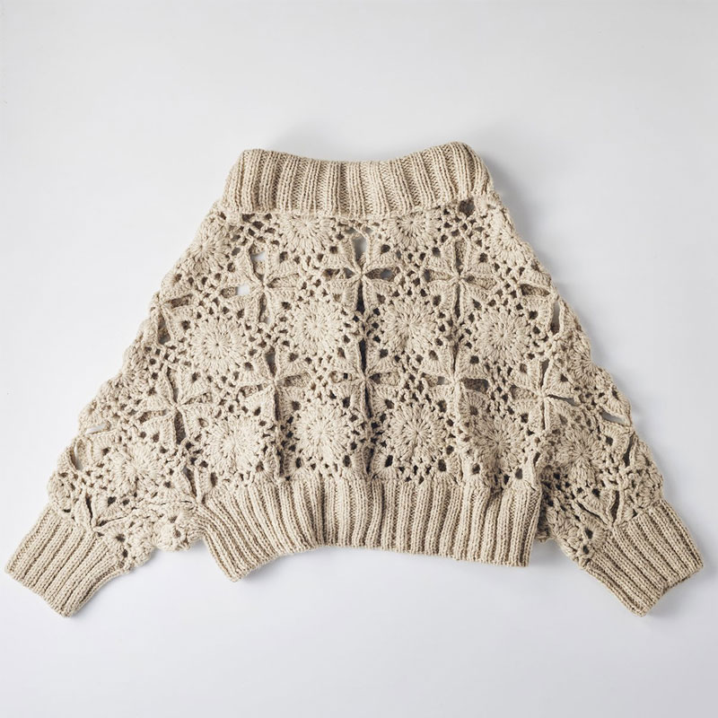 アトリエ K'sK 岡本啓子 かぎ針編み 手編みキット モチーフつなぎの衿