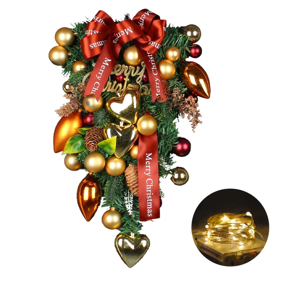LEDライトセット】クリスマスツリー リース オーナメント 玄関