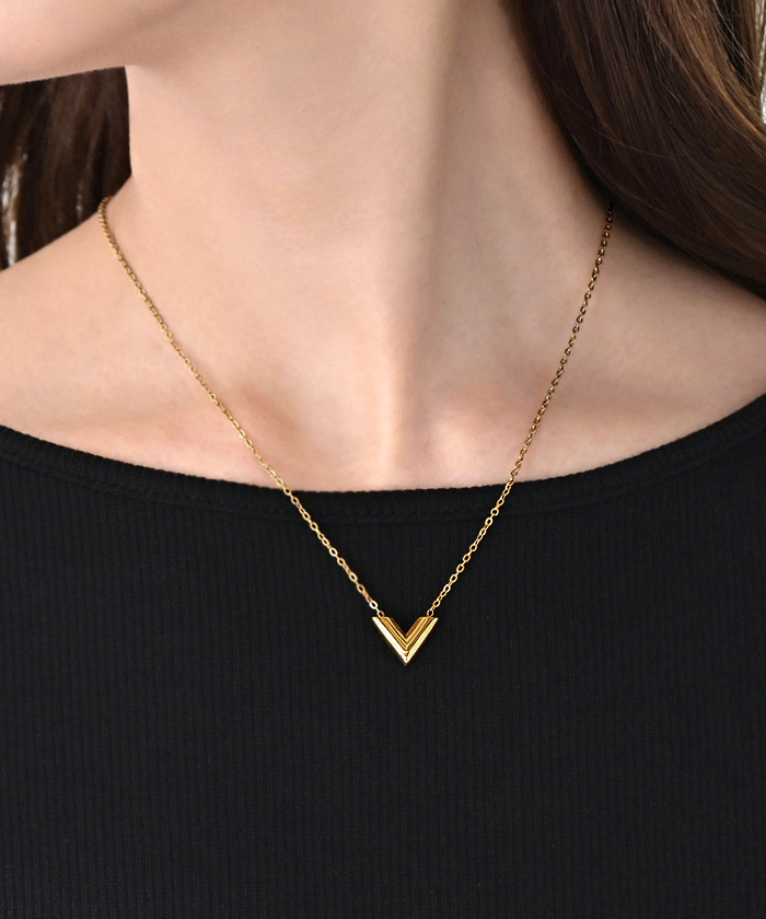 HUG.U（ハグユー） ネックレス V字 ロゴ モチーフ レディース