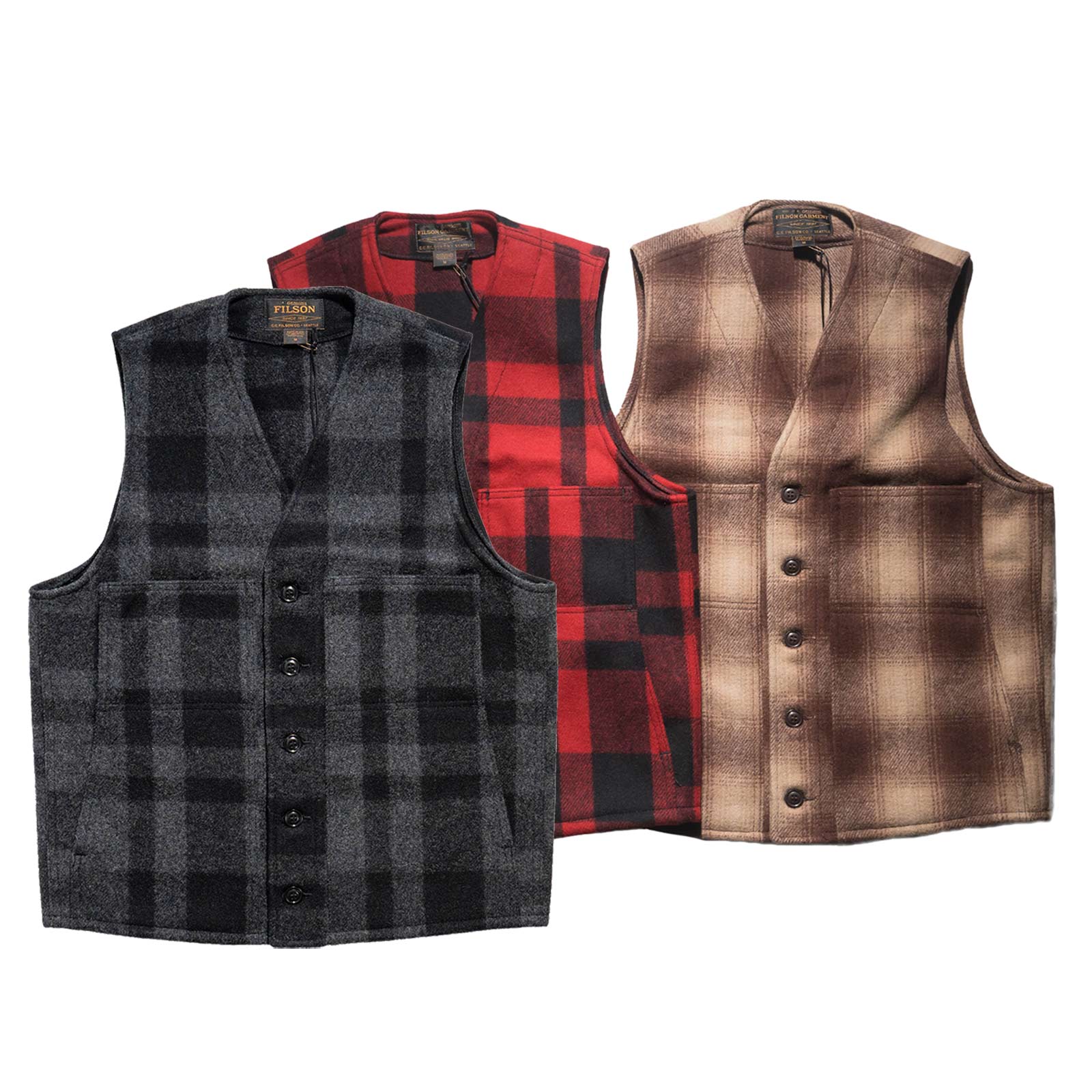 FILSON（フィルソン） マッキーノ ウール ベスト チェック｜ メンズ