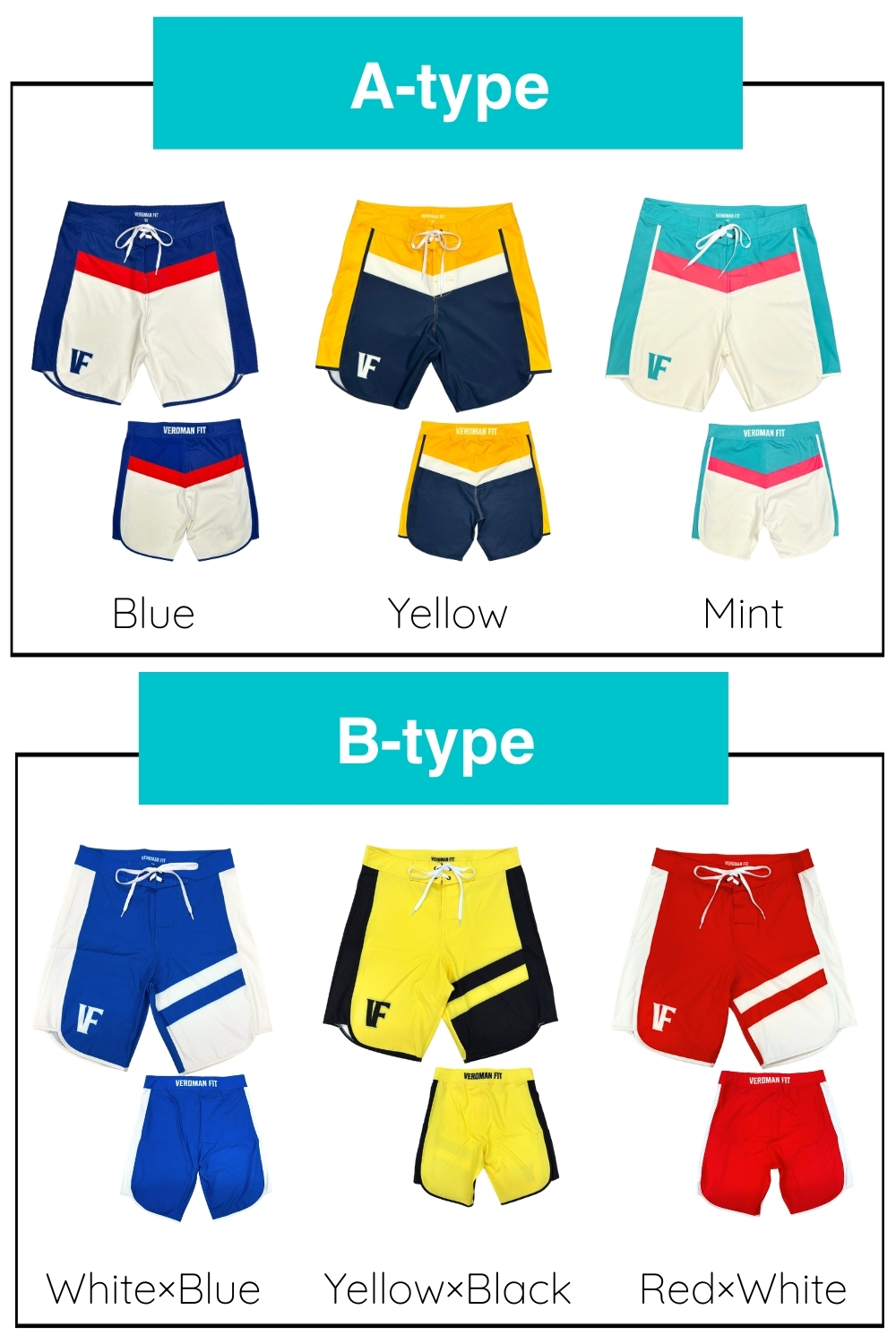 VEROMAN サーフパンツ フィジーク 水着 ボードショーツ サーフショーツ