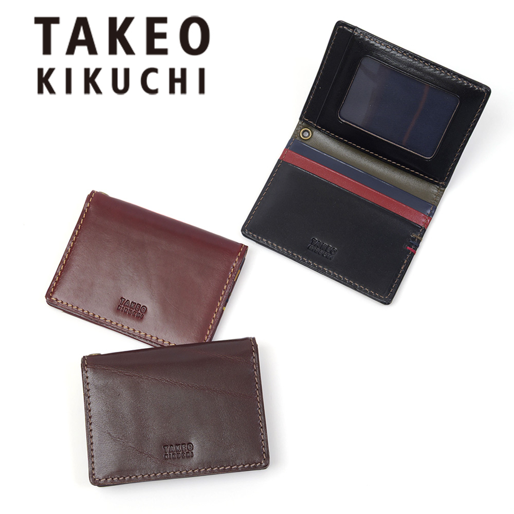 TAKEO KIKUCHI（タケオキクチ） パスケース エリア レザー メンズ