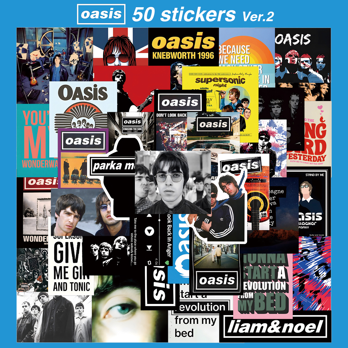 Oasis オアシス ステッカー 50枚セット PVC 防水 シール 大量 ノエル