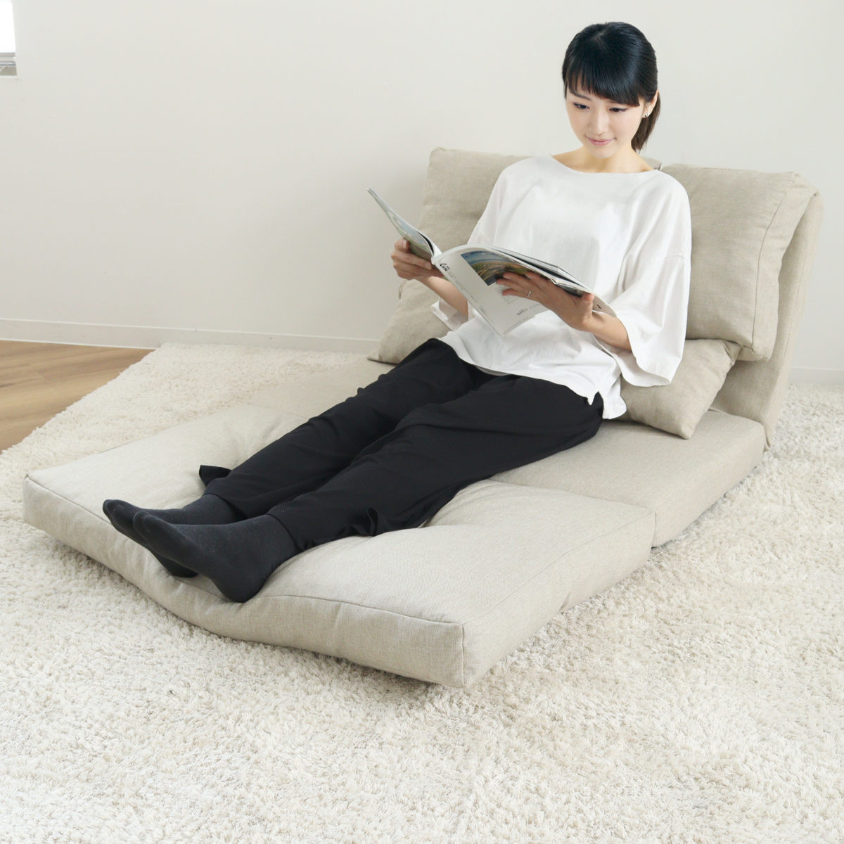 フロアソファ 2人掛け ソファベット 3way （ ソファ ソファーベッド 2