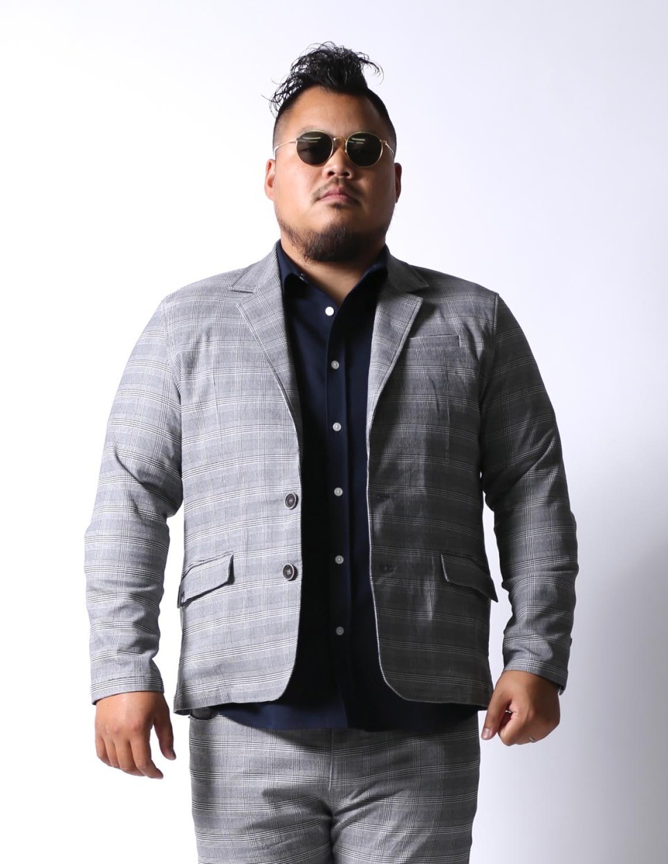 大きいサイズ メンズ ジャケット グレンチェック 2L 3L 4L 5L