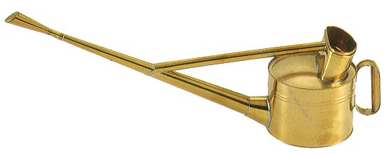 根岸産業 真鍮製 英国型如雨露 4号 (英国式ジョーロ 約4L 斜口) 如露