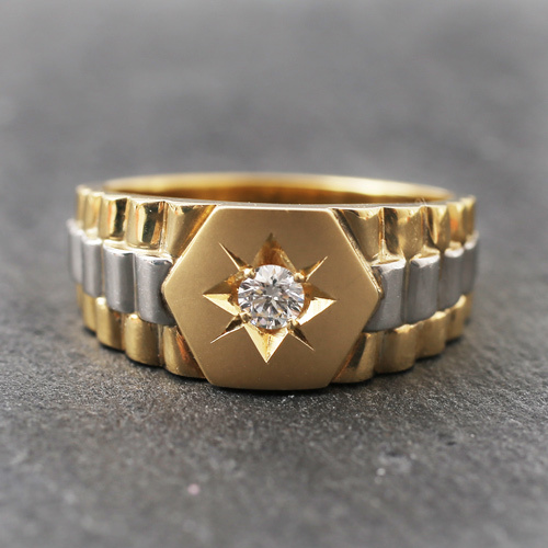 プラチナ 18金 リング Pt900 K18 コンビ ダイヤモンド 0.1ct 指輪 圧巻