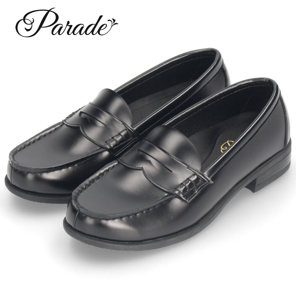 Parade ローファー レディース 学生 ヒール 滑りにくい 屈曲 黒 茶色