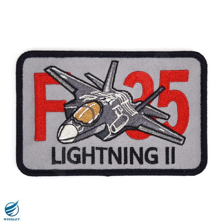 航空自衛隊 F-35 ライトニング パッチ 刺繍 両面 ベルクロ 付き