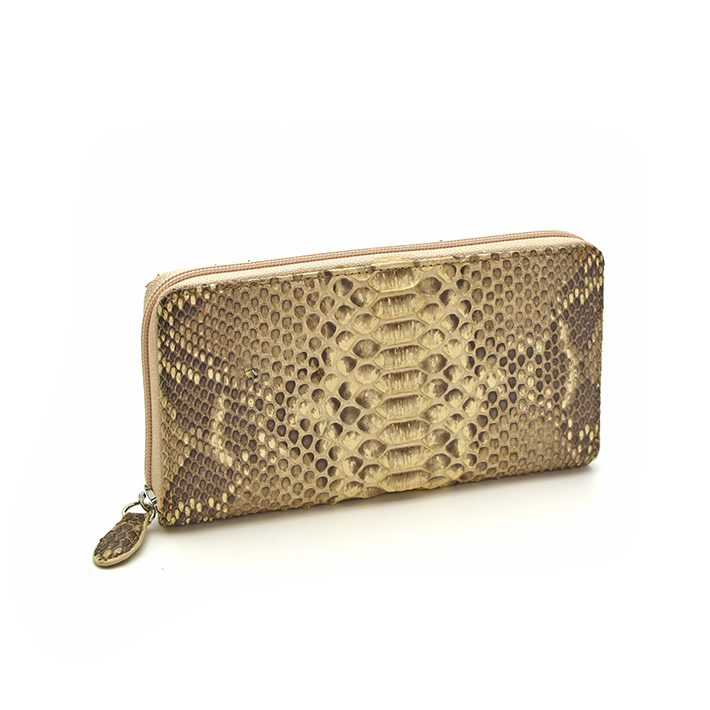 パイソン ラウンドファスナー長財布 財布 本革 レザー ヘビ革 蛇革