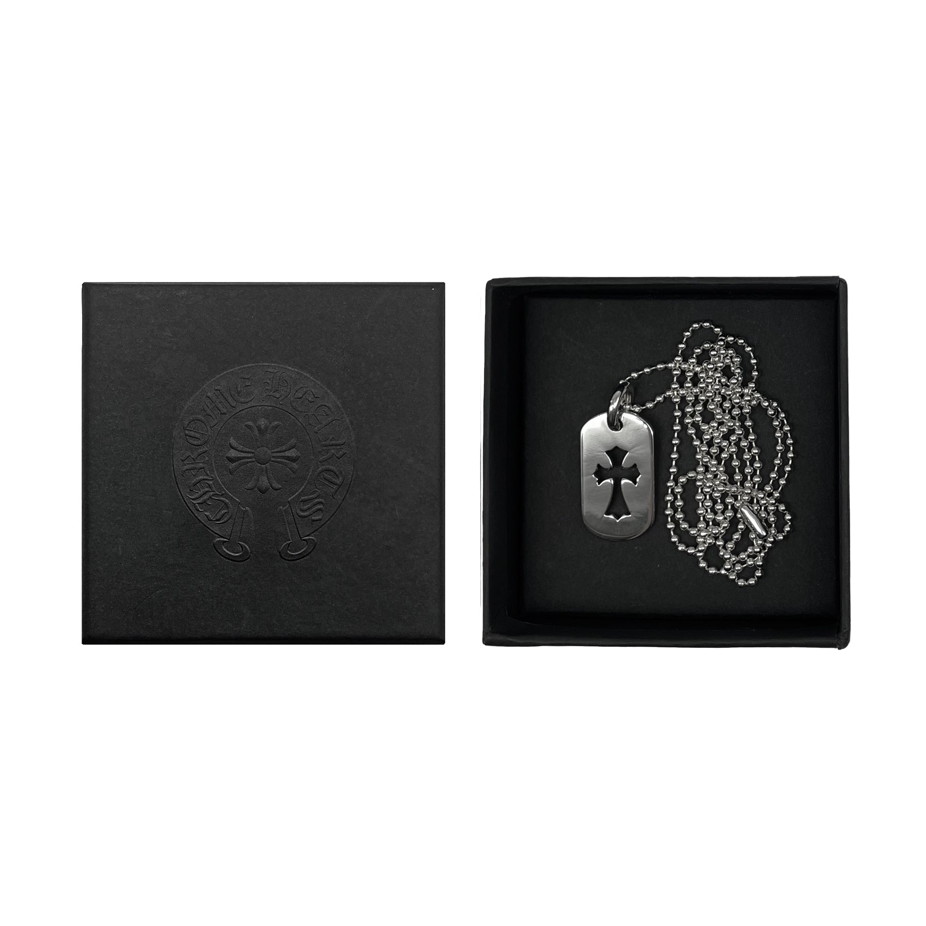 Chrome Hearts Silver Cross Dogtag Necklace 75cm - SRM – SHENGLI