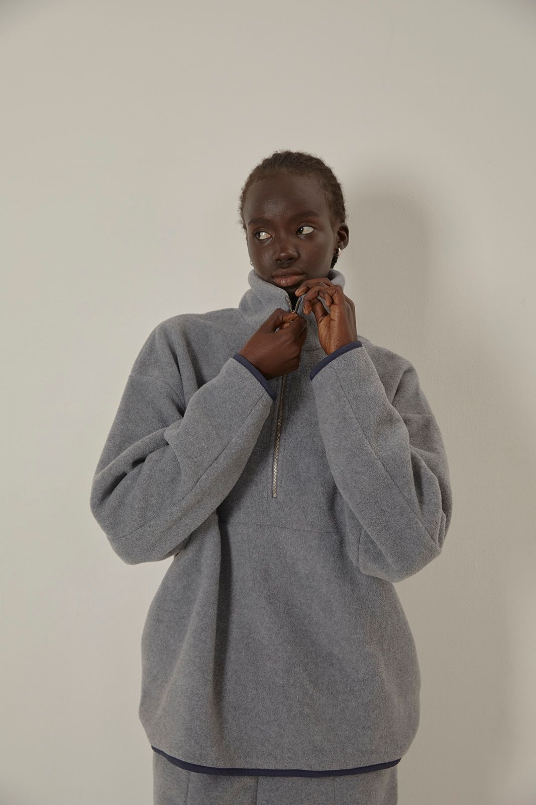 CAVEZA ROSSO - ハーフジップフリースプルオーバー (グレー) | Sir