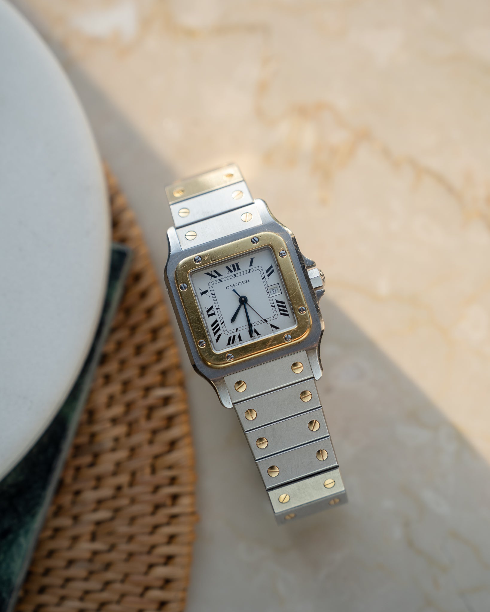 サントス ドゥ カルティエ ref 2961、LM - スチール & ゴールド