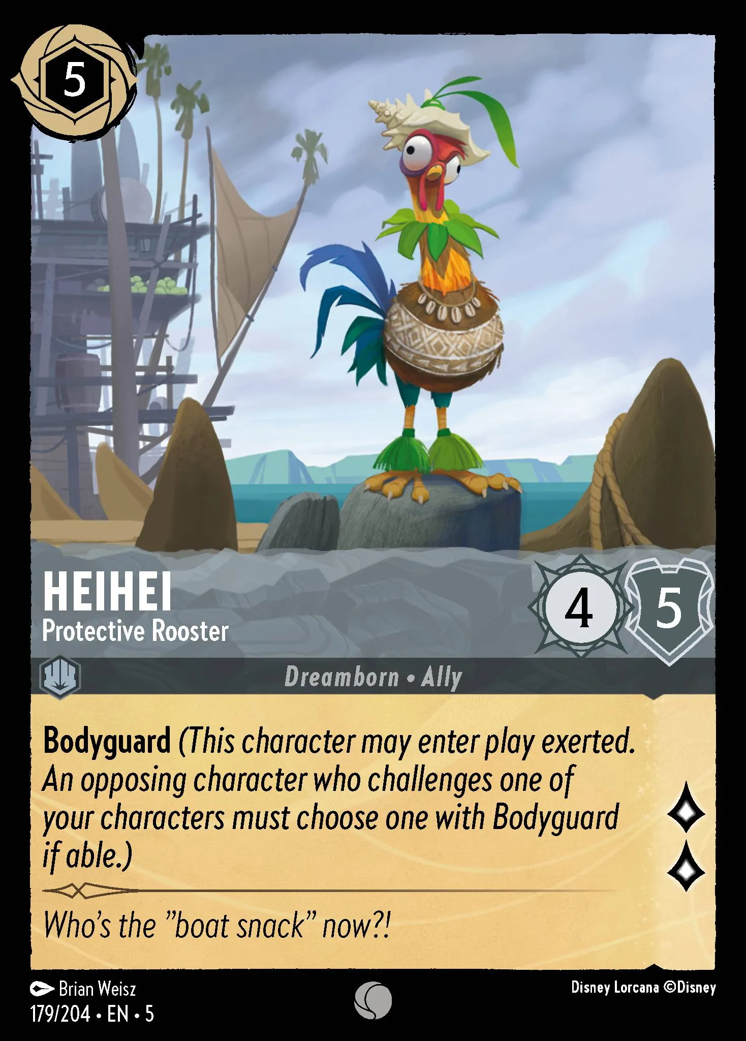 005-179 HeiHei - Protective Rooster Lorcana Card | Disney Lorcana