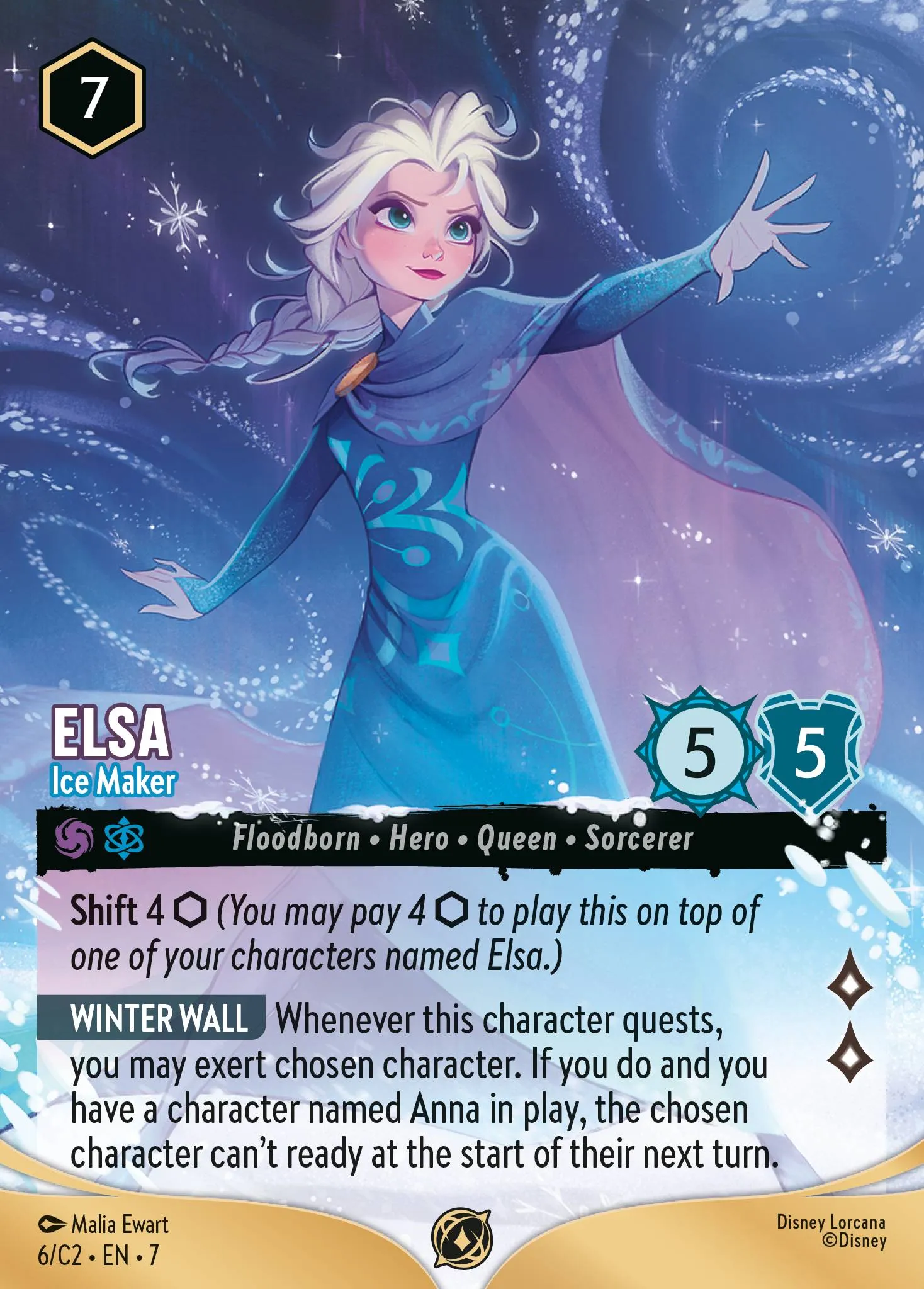 P1-003 Elsa - Snow Queen Lorcana Card | Disney Lorcana