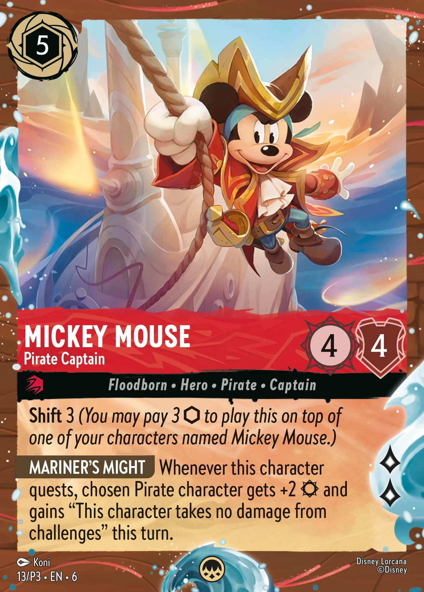 D23-007 Mickey Mouse - Playful Sorcerer Lorcana Card | Disney Lorcana