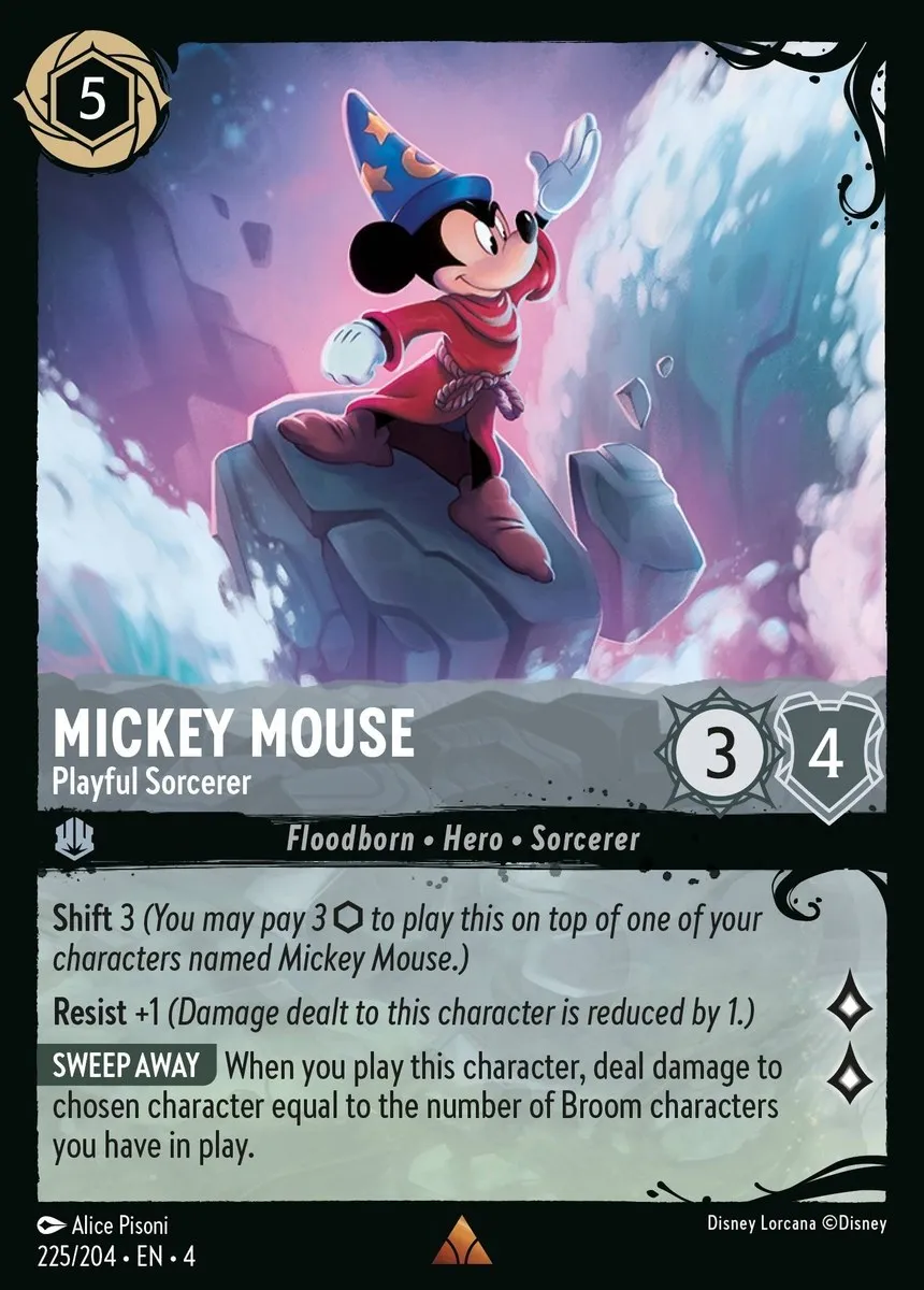 D23-007 Mickey Mouse - Playful Sorcerer Lorcana Card | Disney Lorcana