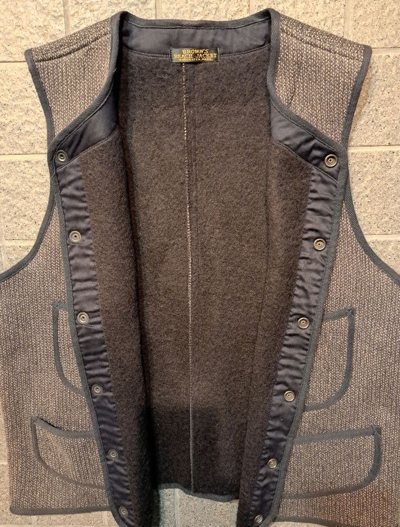 BROWN'S BEACH JACKET ごま塩ベスト size40 - メルカリ