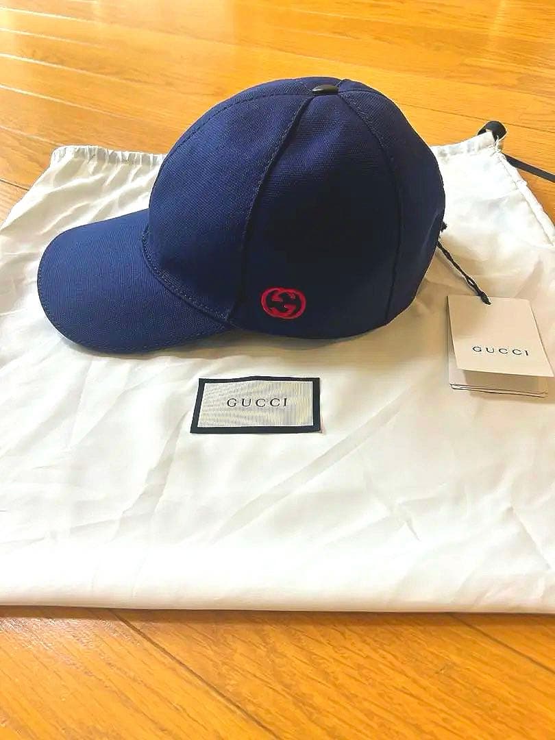 【ノックス】GUCCI キャップ　ネイビーS