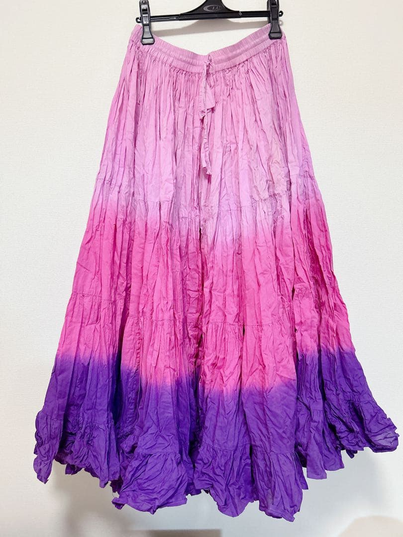 ベリーダンス　ジプシースカート　25ヤード　ピンク紫グラデーション