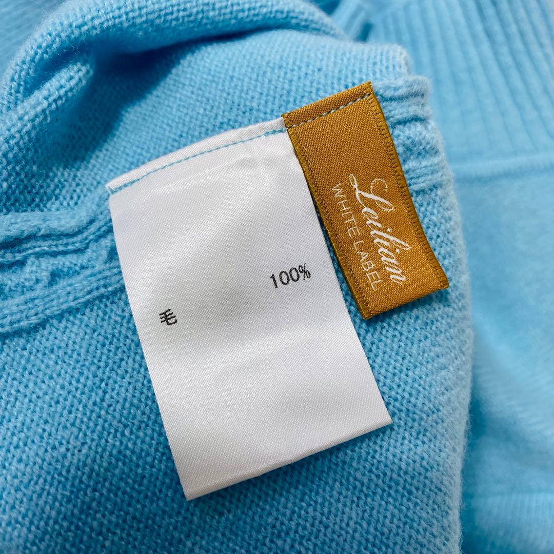 美品 レリアン プラスハウス ホワイトレーベル バイカラーハイネック