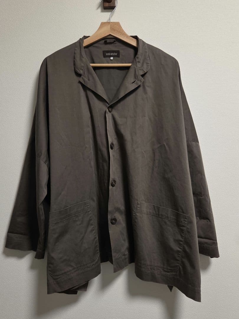 s*o様 ダークブラウン オープンカラー 長袖シャツ