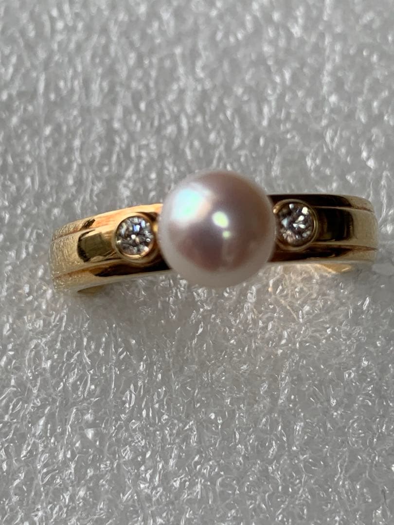 K18 TASAKI あこや真珠 ダイヤモンド0.09ctリング 5.07ｇ