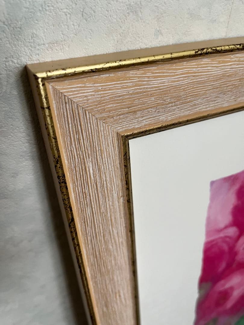 額入り版画 58×46 ジニー・キム 65枚限定 ED、サイン、証明書有 ピンク