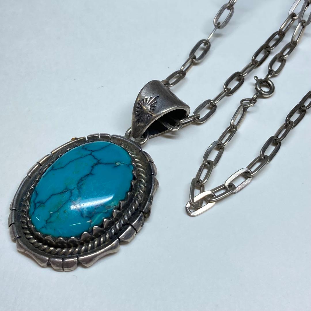 シルバーペンダント　ターコイズ　925刻印　 25g