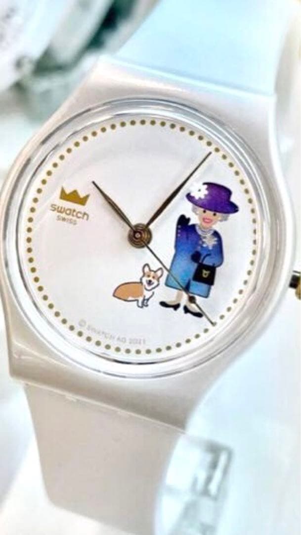 スウォッチ【 エリザベス女王とコーギー 】 時計 - メルカリ