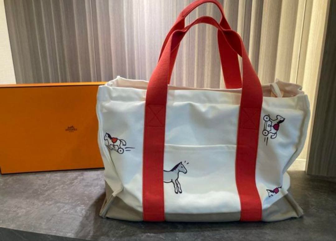 HERMES ホワイト マザーズバッグ