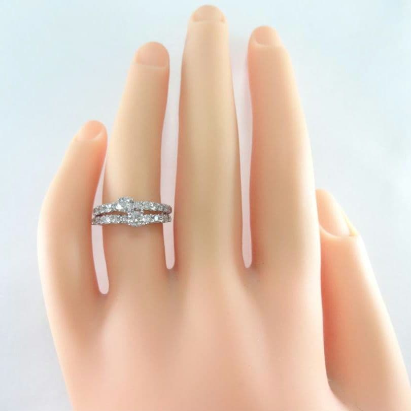 【さち様】1.00ct　ダイヤモンド　ダブルハーフエタニティ　リング　プラチナ