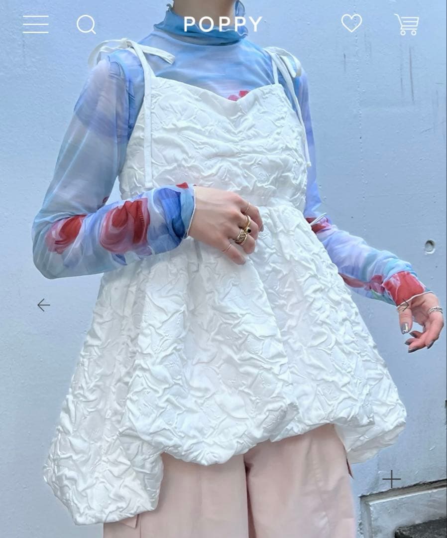 定価15600円 POPPY BALLOON CAMI TUNIC ホワイト