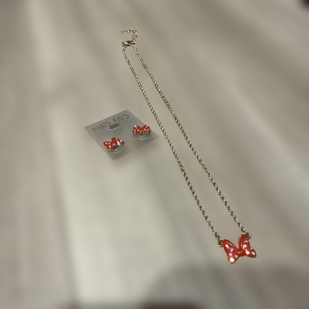 ミニーちゃんアクセサリーセット ネックレス ピアス - メルカリ