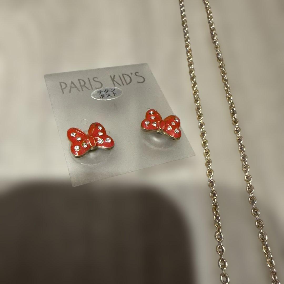 ミニーちゃんアクセサリーセット ネックレス ピアス - メルカリ