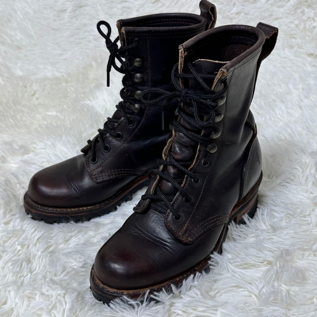 【希少・USA製】FRYE フライ ロガーブーツ 6M（24cm）ビブラムソール 希少・USA製】FRYE フライ ロガーブーツ 6M（24cm）ビブラムソール