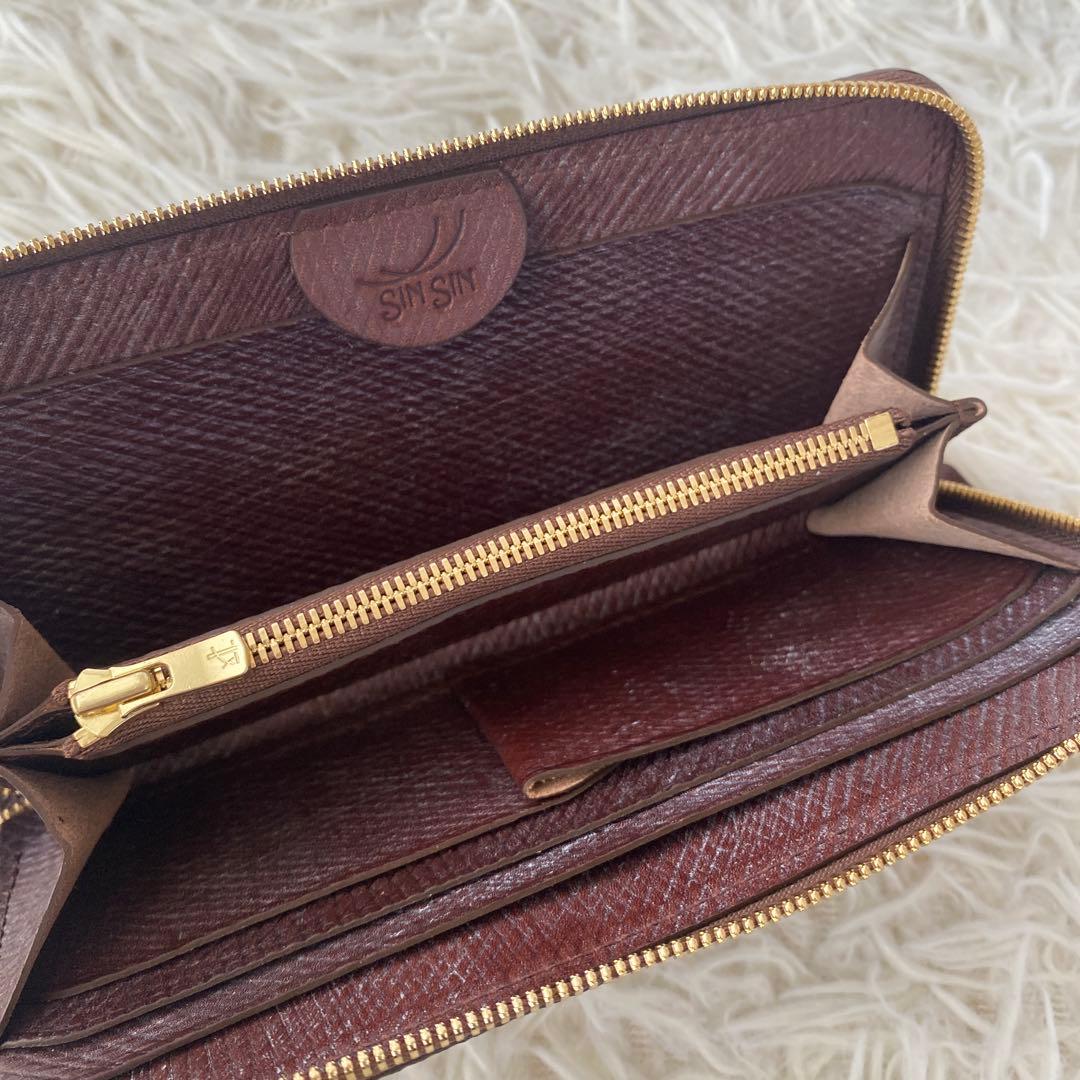 未使用 希少 ロシアンカーフ 新進工房 シンシン 長財布 茶 バタール