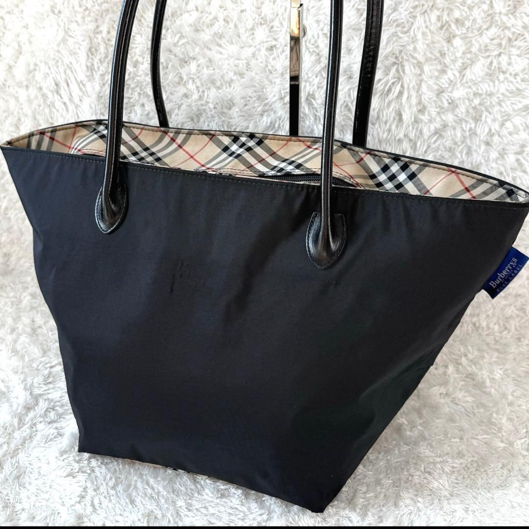 バーバリーブルーレーベル XLサイズ 舟形トートバッグ ノバチェック