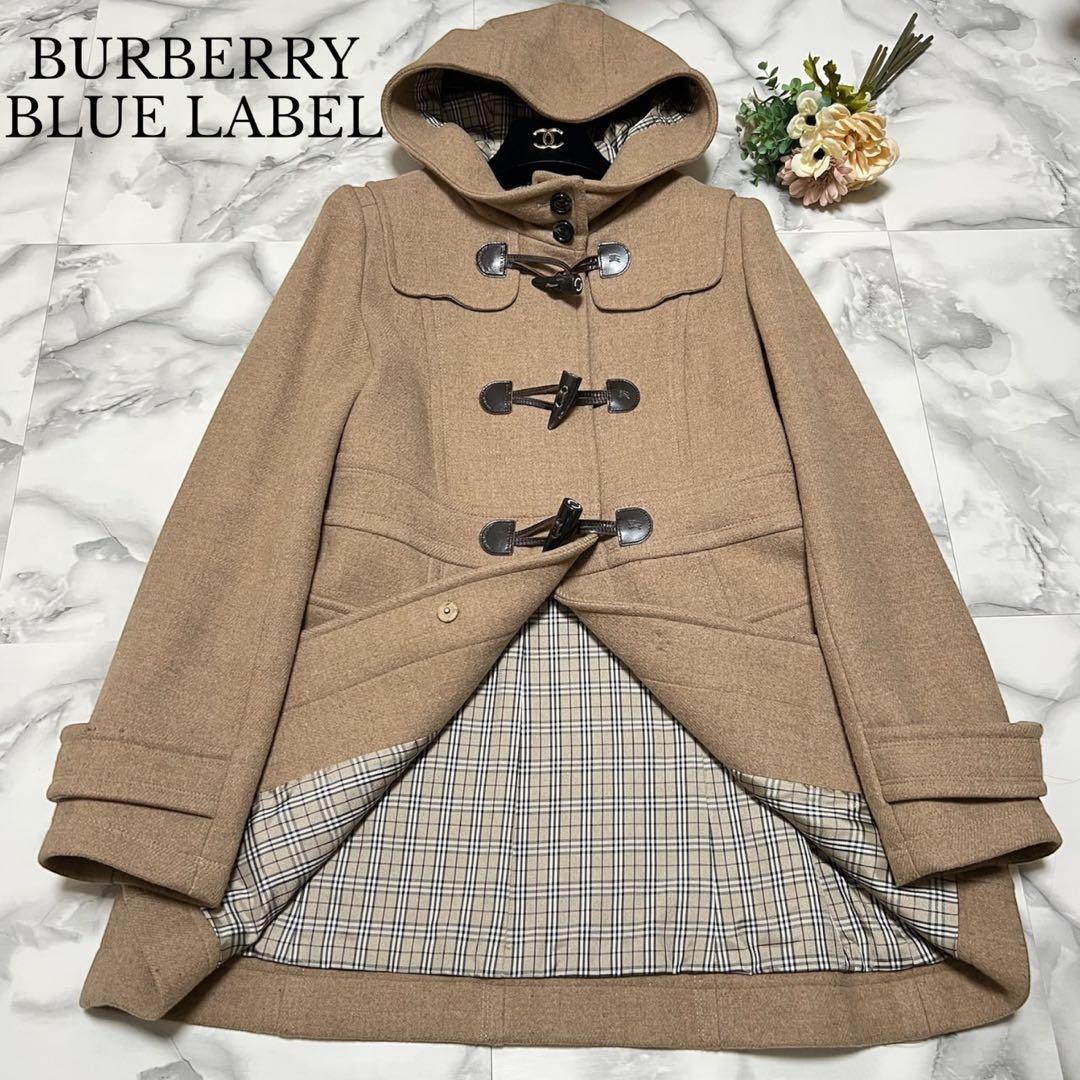 【美品】バーバリーブルーレーベル　ダッフルコート　Aライン　ホースマーク　L
