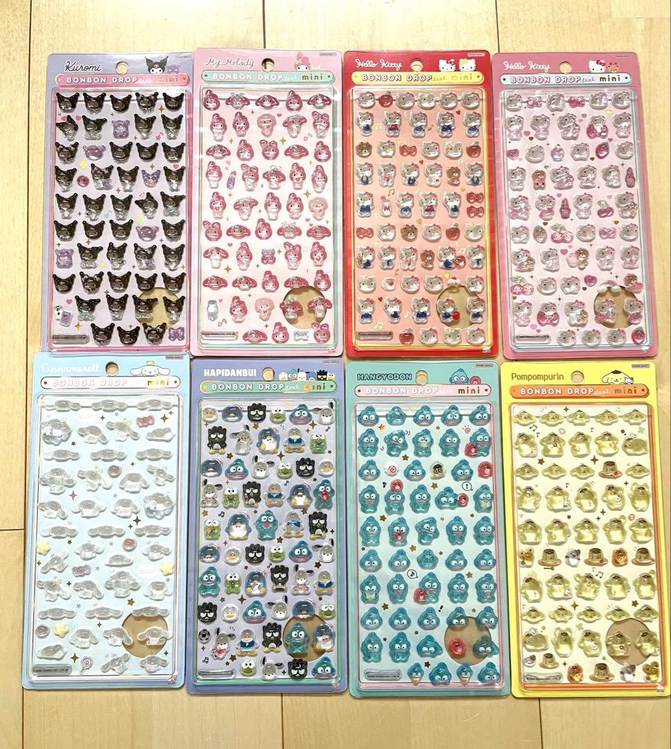 早い者勝ち【正規品】サンリオボンボンドロップmini 全種類8枚セット サンスター文具 正規品 ボンボンドロップシールmini サンリオ 全8種