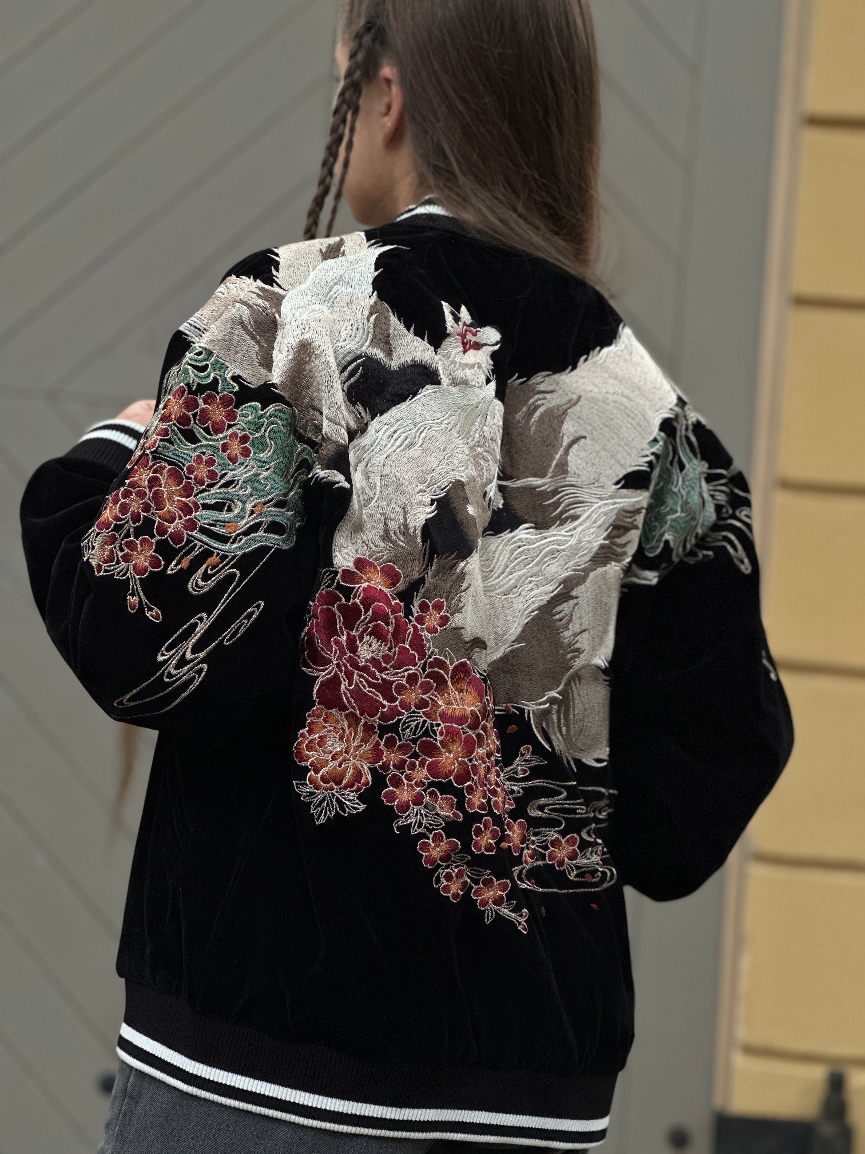 Embroidery Velvet Jacket - Nine Tail Fox – streetzen