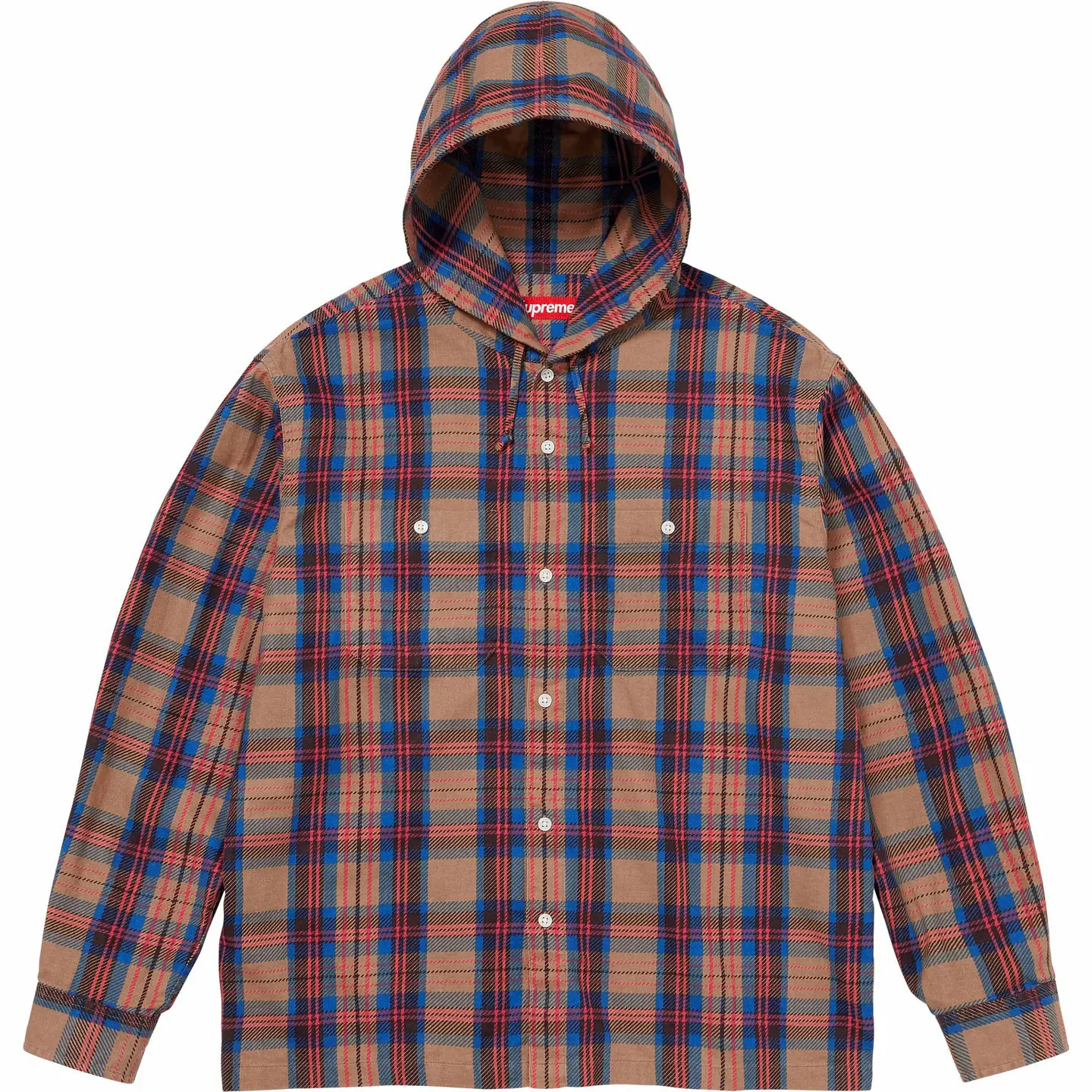 Printed Hooded Flannel Shirt | Supreme 24ss